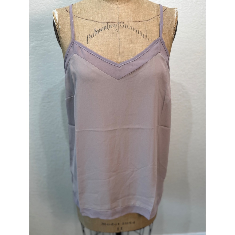 Gigio Sleeveless Taupe Tank Top Camisole‎ Layered V-Neck Blouse Small Casual NWT